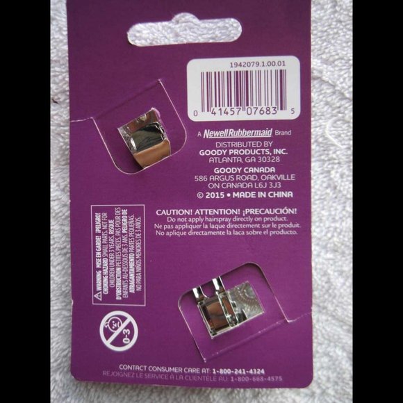 Goody Rhinestone Silver Metal Hair Barrette Clip Fancy Vine Curls Black Gems - Picture 5 of 5